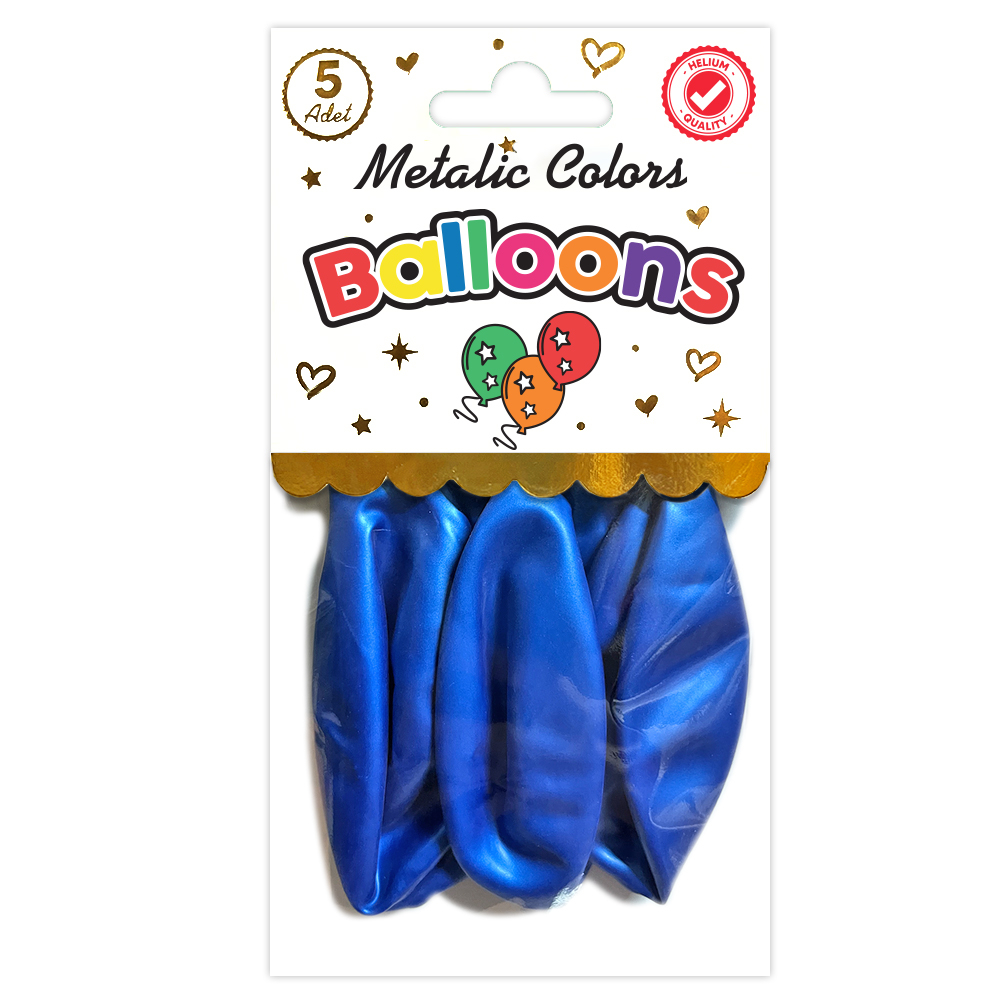 BALON PERAKENDE METALİK LACİVERT 5 Lİ