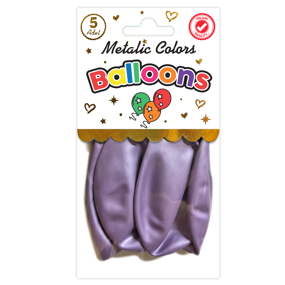 BALON PERAKENDE METALİK LİLA 5 Lİ