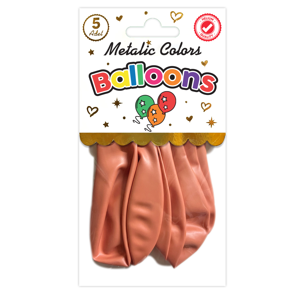 BALON PERAKENDE METALİK ROSE GOLD 5 Lİ