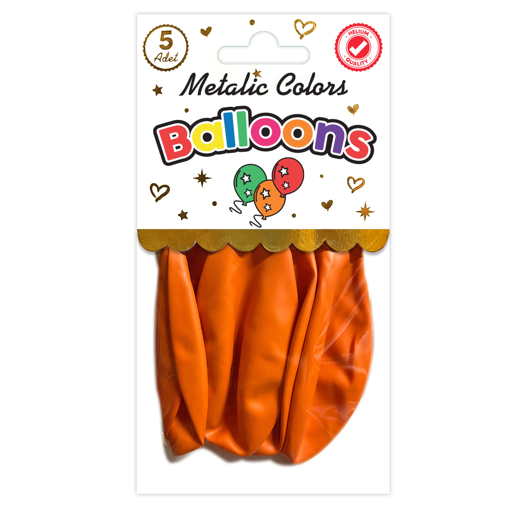 BALON PERAKENDE METALİK TURUNCU 5 Lİ